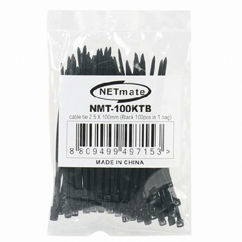 강원전자 NETmate NMT-100KTB 케이블타이 100mm (블랙, 100개)_이미지