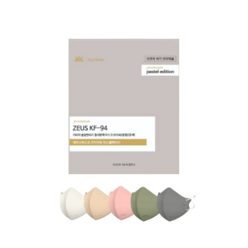 제우스솔루션 키리아 KF94 새부리형 컬러마스크 100매 슬림대형/중형/소형