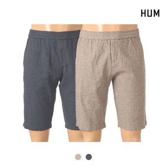HUM 린넨 밴딩 하프팬츠 FHNMCPH122M