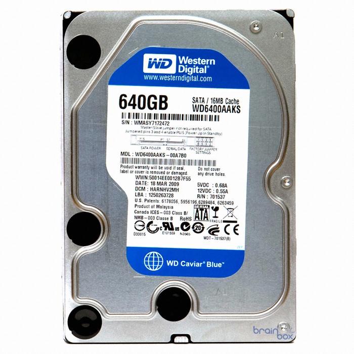 Western Digital WD Caviar Blue SATA2/7200/16M (WD6400AAKS, 640GB)_이미지