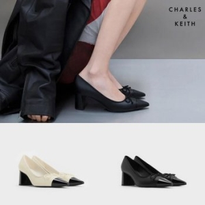 찰스앤키스 구두 보우 포인트 캡 토 펌프스 CK1-60920381