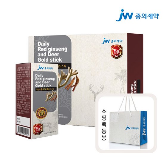 JW중외제약 데일리 홍삼녹용 골드스틱 10ml 30포 (1개)_이미지