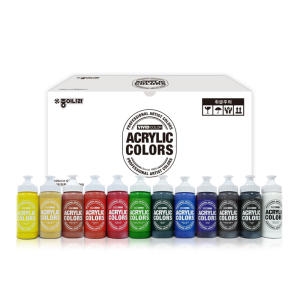 종이나라 비비드 아크릴물감 세트 220ml (12색)_이미지