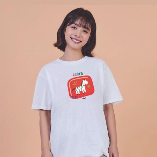 동물 얼룩말 그래픽 캐쥬얼 반팔티 W7E2C8F
