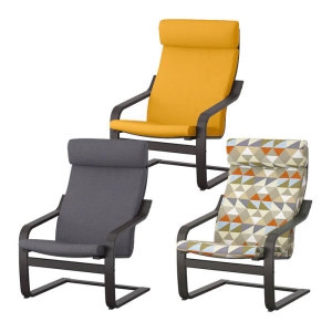 이케아 POANG 포엥 암체어/프레임브라운/시프테보/힐링의자/안락의자