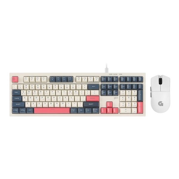 지클릭커 OFFICEPRO OPS990 사일런스 M 108 키보드 무선 마우스 세트 (Havana Cappuccino)_이미지