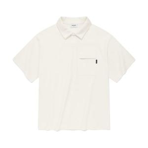커버낫 COVERNAT 오픈카라 포켓 티셔츠 화이트 CO2302ST15WH 165011_이미지
