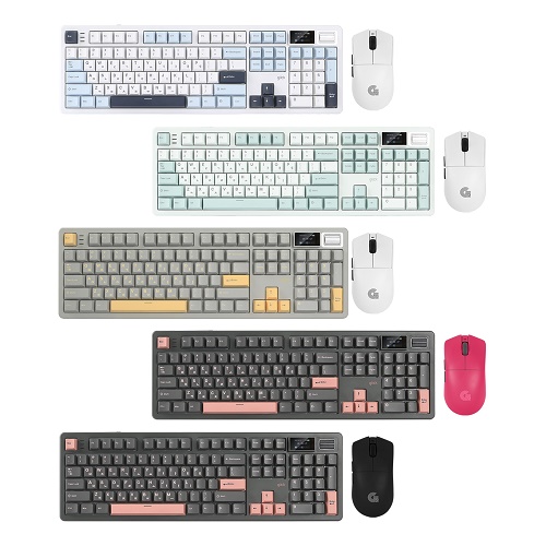 지클릭커 WMK800B 무선 기계식 키보드 마우스 세트 크레용옐로우 (도각도각)_이미지