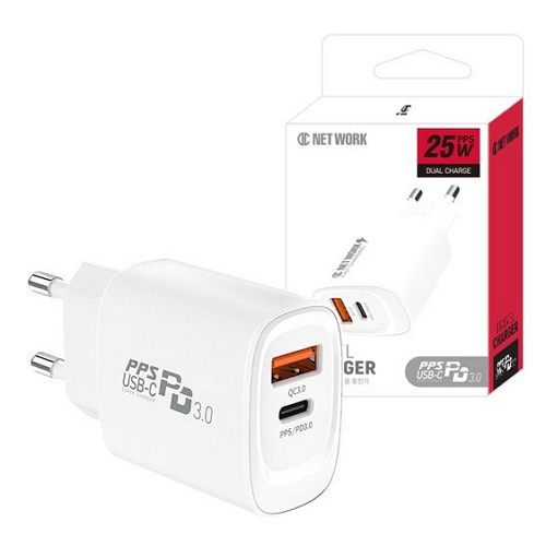 디씨네트워크 PD PPS 25W 2포트 충전기 YH-N20MPDQC2P25_이미지
