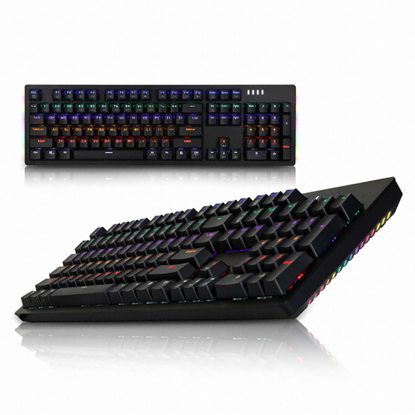 앱코 HACKER K550 A광축 축교환 측면 RGB 라이팅 완전방수 이중사출 게이밍 키보드 (블랙, 클릭)