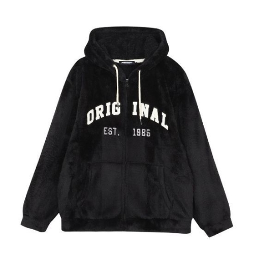 잠뱅이 공용 쉐파플리스 아플리케 포인트 후드집업_AM4WIZ842-BK