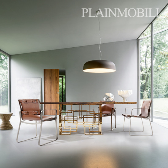 플레인모빌리 보스코 내추럴 원목 우드슬랩 식탁 2200 (의자6개)