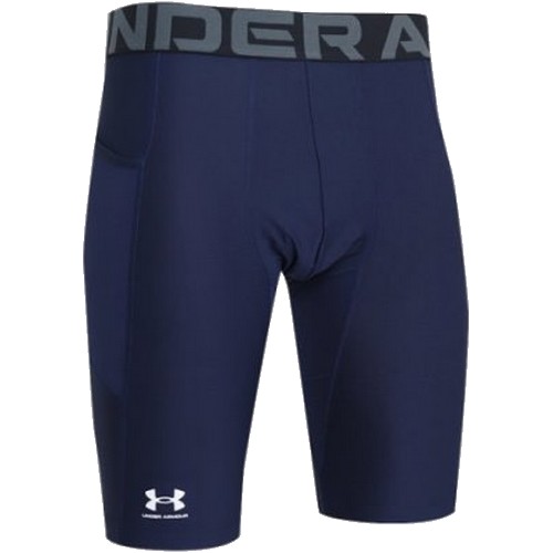언더아머 히트기어 포켓 롱 쇼츠 1361602 (410, 네이비)_이미지