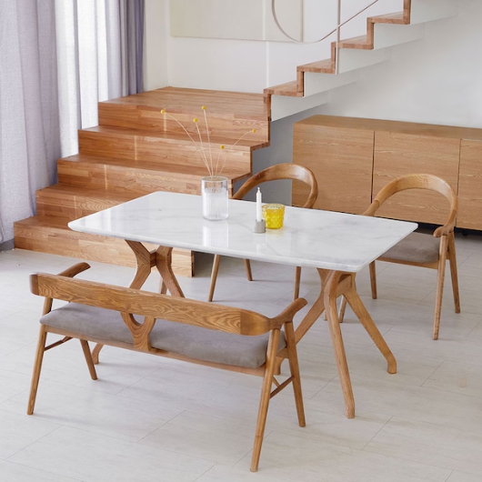 버튼스 비앙코 천연 대리석 애쉬원목 식탁 1500