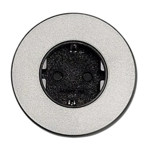 빌콘 1구 원형 매립형콘센트 BBM11 (메탈릭실버)
