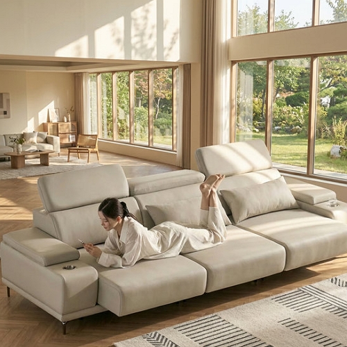 서광퍼니처 세인트블랑 이즈 모션 슬라이드 비건 실리콘 가죽 소파 4인용