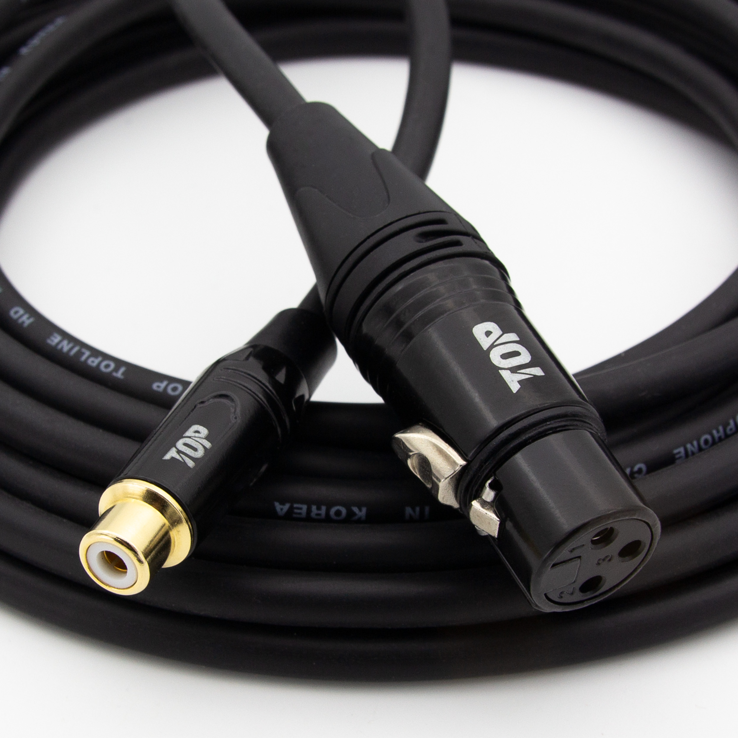 탑라인에이치디 HDTOP RCA 암 to XLR 암 케이블 블랙 (1m, HT-TP5386)_이미지