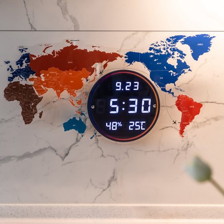 세계지도 인테리어 LED 벽시계 70cm