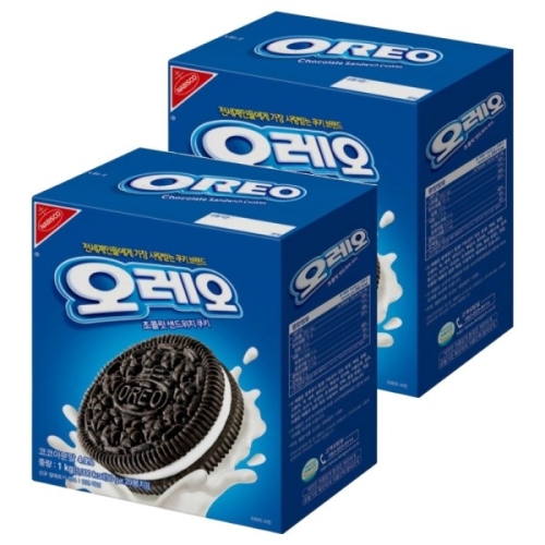 크래프트 오레오 초콜릿 샌드위치 쿠키 화이트크림 1kg (2개)_이미지