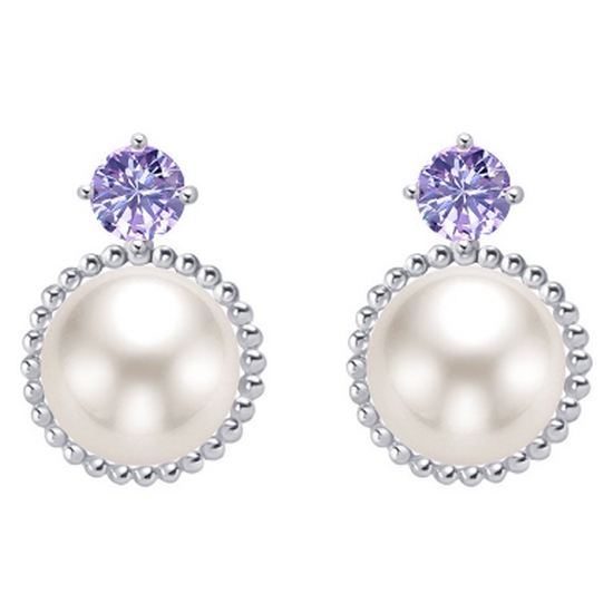 골드팡 14K 바이올렛코튼펄 귀걸이_이미지