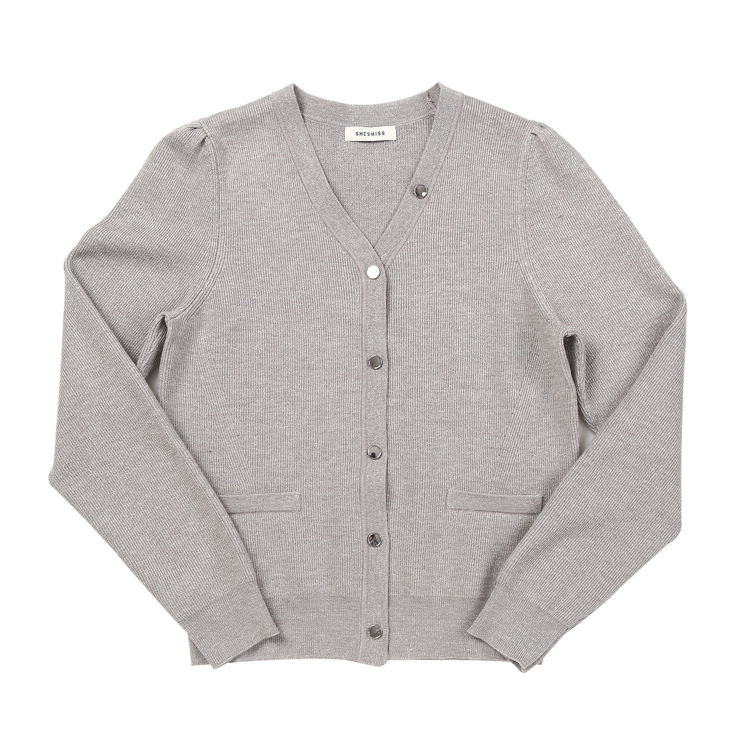 쉬즈미스 메탈 V넥 포켓 가디건 SSKCDN11540