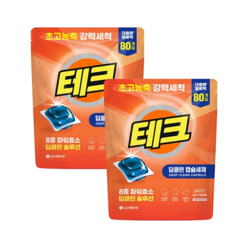 테크 딥클린 캡슐세제 프레쉬향 80개입 (2개)_이미지