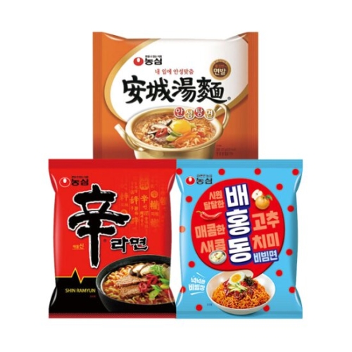 신라면5개 + 안성탕면5개 + 배홍동비빔면4개