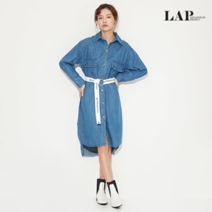  LAP 카라넥 포켓 레터링벨트 트임 원피스_AKEWO205 상품이미지