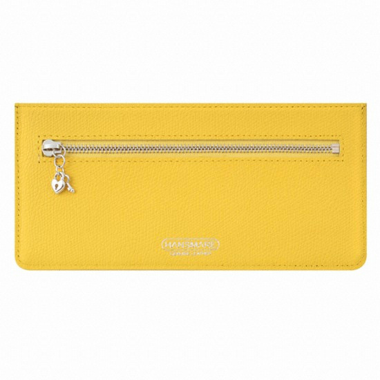 파이스콘 한스마레 슬림 가죽 장지갑 (옐로우)