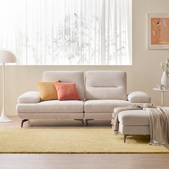 에몬스 위브릭 듀얼 스윙 M 패브릭 소파 3인용 (스툴포함)_이미지