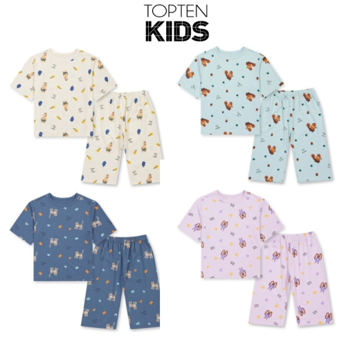 탑텐키즈 공용 소프트모달 7부 셋업 차윤아트_MKG5UI3901_이미지