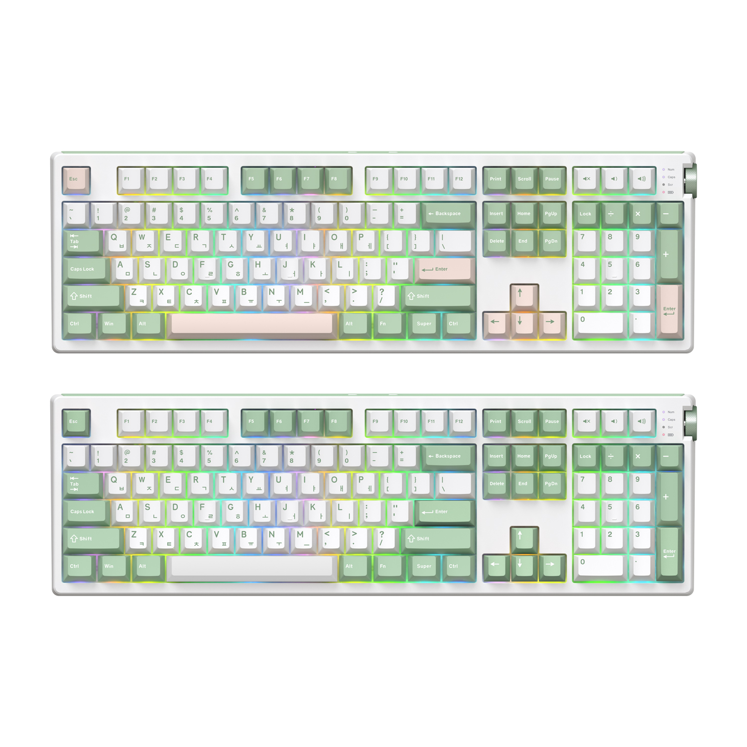 앱코 A108K 3모드 퀵스압 유무선 기계식 말차그린 (맘모스축)_이미지