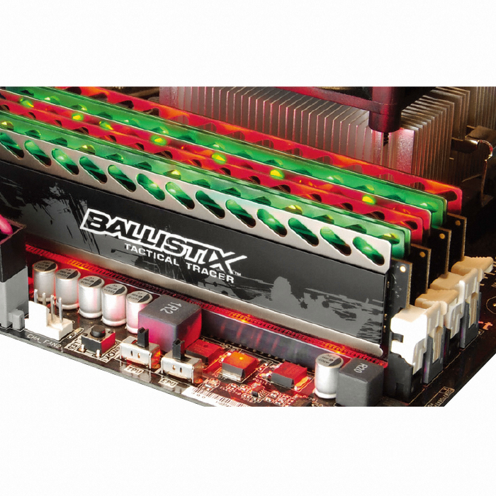 마이크론 Crucial Ballistix DDR3-1866 CL9 레드그린 패키지 (8GB(4Gx2))