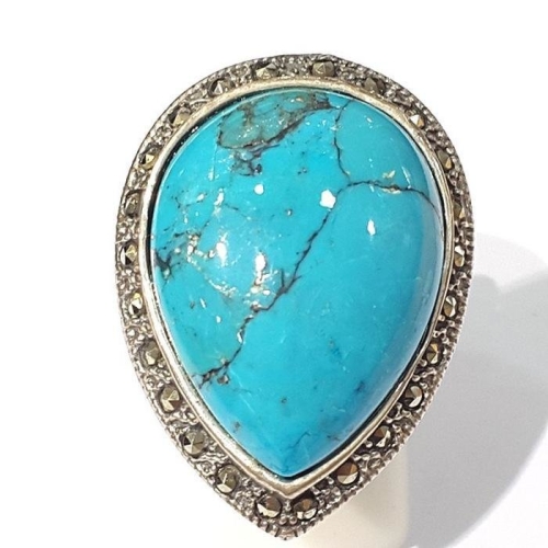 그린터키석 원석 반지231009-07 12호