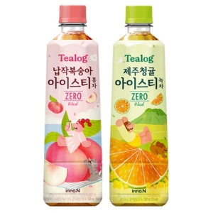 티로그 납작 복숭아 아이스티 제로 홍차 500ml 12개 + 녹차 500ml 12개