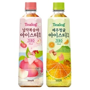 HK이노엔 <b>티</b>로그 납작 <b>복숭아</b> <b>아이스</b><b>티</b> 제로 홍차 500ml 12개 + 녹차 500ml 12개