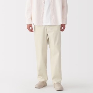 MUJI 남성 워싱 데님 스트레이트 핏 이지 팬츠 베이지 84563010_이미지