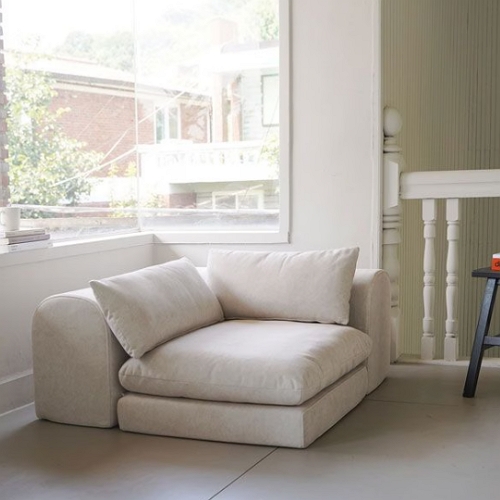 마루이 누움 코너형 와이드 조야 이지클린 패브릭 소파베드 1인용