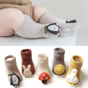 펭귄 오리 버섯 유아 아기 양말 1켤레 XS-M 204963-그레이XS