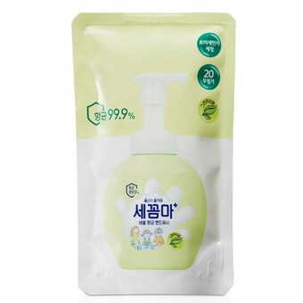 온더바디 <b>세꼼마</b> 버블 항균 핸드워시 리필200ml 5개 그린허브