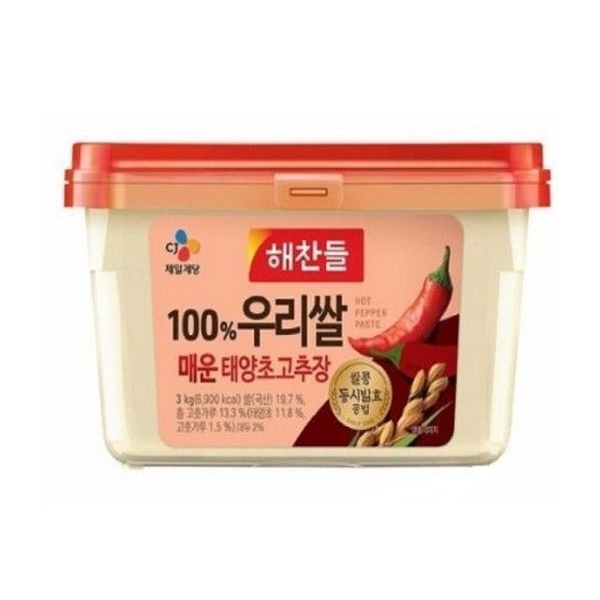 CJ제일제당 해찬들 100% 우리쌀 매운 태양초고추장 3kg