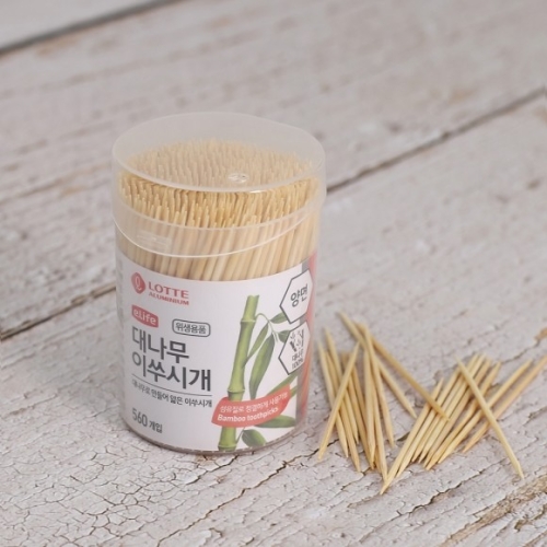 롯데 편한생활 대나무 이쑤시개 양면 560개입