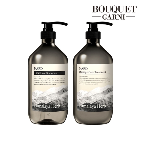 부케가르니 히말라야 허브 나드 토탈케어 샴푸 시그니처향 1000ml+데미지케어 트리트먼트 1000ml 2종세트