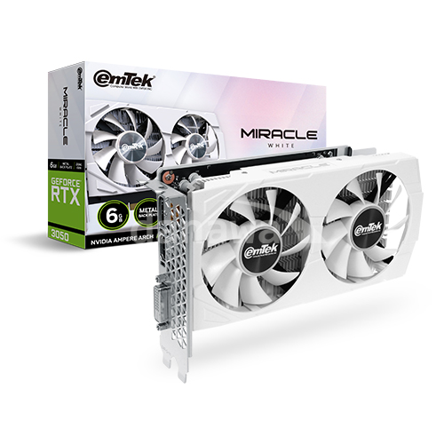 이엠텍 지포스 RTX 3050 MIRACLE WHITE D6 6GB