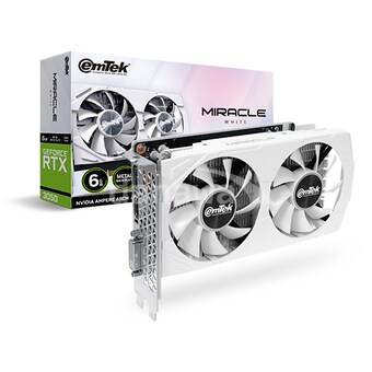 이엠텍 지포스 RTX <b>3050</b> MIRACLE WHITE D6 6GB