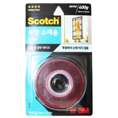 3M 강력 투명 폼 양면테이프 18mm (2m, 1개)_이미지