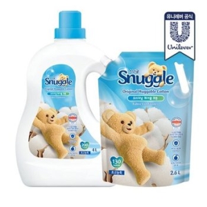 유니레버 스너글 허거블 코튼 4L + 리필 2.6L (본품1개+리필1개)