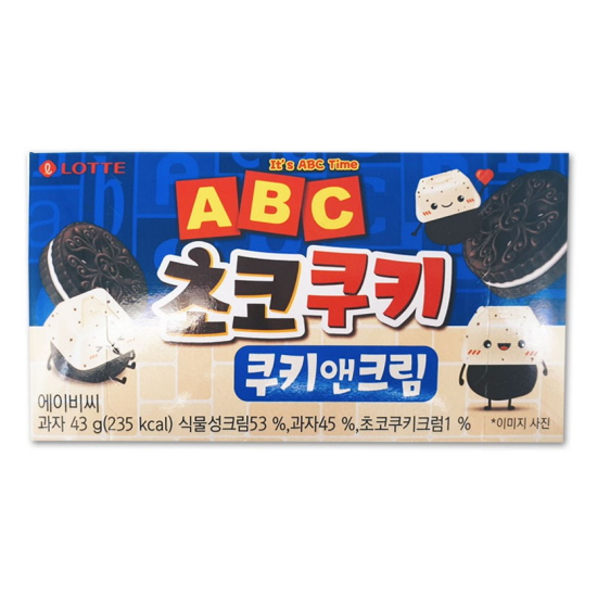 롯데웰푸드 ABC 초코쿠키 쿠키앤크림 43g (32개)_이미지