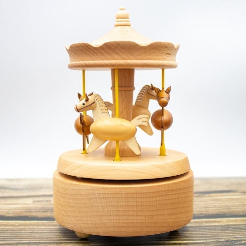 코쿤 움직이는 원목 오르골 회전목마_이미지
