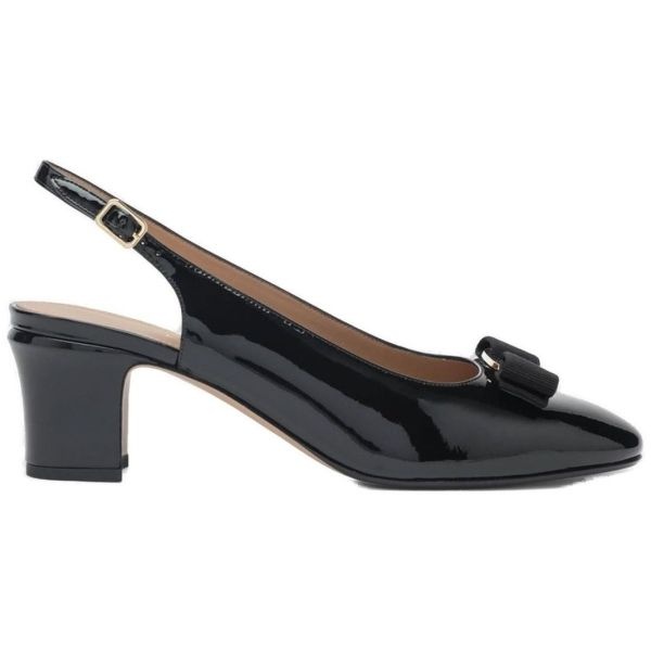 페라가모 네로 블랙 5cm 바라 보우 슬링백 펌프스 01L13007907391C